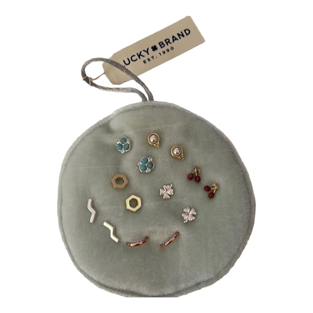 Lucky Brand Multi Tones Studs Earrings Set of 7-Pc. Semi Precious Accents - Picture 3 of 4